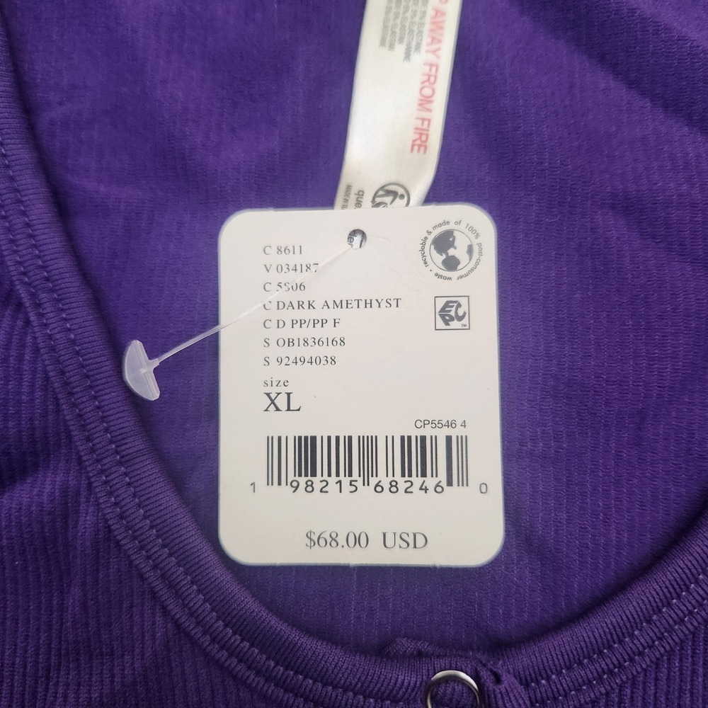 Free People FP Movement Womens XL Purple Dark Amethyst Bail Out Long Sleeve Top - Picture 8 of 8